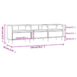 vidaXL Meuble TV noir 150x30x44,5 cm bois d'ingénierie pas cher