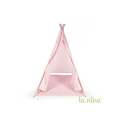 La Nina TIPI CARLOTA ROSE A ETOILES (100X140X100 CM) pas cher