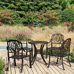 Maison Chic Table de bistro et chaises d'extérieur 5 pcs,Ensemble de bistro de jardin pour relax Aluminium coulé Bronze -GKD854221