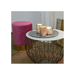 Avis Aubry Gaspard Pouf en velours et métal doré (Lot de 2) rose.