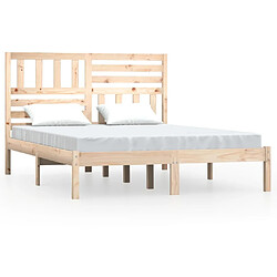 Maison Chic Lit adulte - Lit simple Cadre de lit,Structure du lit Contemporain Bois de pin massif 140x200 cm -MN38403