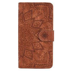 Wewoo Coque Étui en cuir estampé à double rabat avec motif pour mollet et fentes cartes de visite / portefeuille iPhone 11 Pro 5.8 pouces Marron