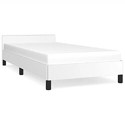 Maison Chic Lit adulte - Cadre Structure de lit avec tête de lit Contemporain Blanc 80x200 cm Similicuir -MN50719