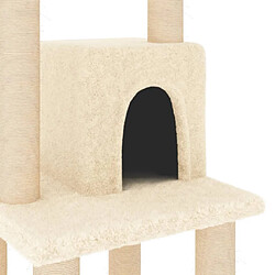 Avis Helloshop26 Arbre à chat meuble tour grimper jouet grattage grattoir escalade plateforme avec griffoirs en sisal 105 cm crème 02_0022450