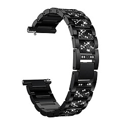 Bracelet en métal décor de strass universel 22mm noir pour votre Huawei Watch GT/Gear S2