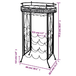 Acheter vidaXL Casier à bouteilles avec porte-verre pour 9 bouteilles Métal