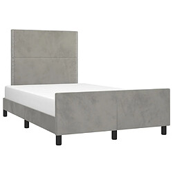 Avis Maison Chic Lit adulte - Cadre Structure de lit avec tête de lit Contemporain Gris clair 120x200 cm -MN81375