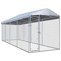 Helloshop26 Chenil extérieur cage enclos parc animaux chien extérieur avec toit pour chiens 760 x 190 x 225 cm 02_0000456 pas cher