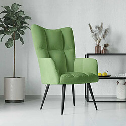 vidaXL Chaise de relaxation Vert clair Velours