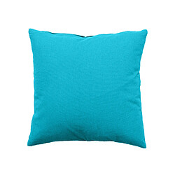 Toilinux Coussin uni effet Bachette déhoussable - 40 x 40 cm - Turquoise