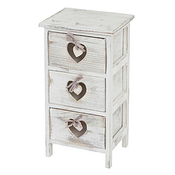 Mendler Commode / table d'appoint Forli / armoire, 3 tiroirs, 55x29x25cm, shabby, vintage ~ blanc