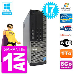 PC Dell 7020 SFF Intel i7-4770 RAM 8Go Disque 1To Graveur DVD Wifi W7 - Occasion