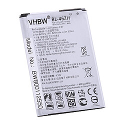 vhbw Li-Ion Batterie 2125mAh (3.8V) pour téléphone portable Smartphone LG AS330, Escape 3 4G, Escape 3 4G LTE, K332, K350N, K371 comme BL-46ZH.