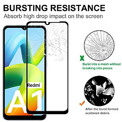 Htdmobiles Verre trempe pour Xiaomi Redmi A1 / A1 Plus - film de protection incurve integral - NOIR