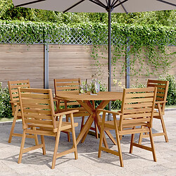 vidaXL Ensemble à manger de jardin 6 pcs Bois d'acacia solide