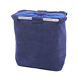 Decoshop26 Panier à linge corbeille avec cordon de serrage 2 compartiments 56x49x30cm 82L en tissu bleu 04_0002512