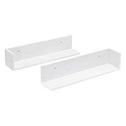 Lot de 2 Étagères Murales Elverum 75 x 17 x 17 cm Blanc Mat [en.casa]