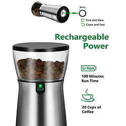 Universal Moulins à café électriques Céréales de cuisine Noix et haricots Épices Moulins à céréales Moulin à café à domicile rechargeable | Moulin à café artisanal(Argent) pas cher