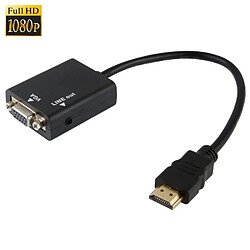 Wewoo Câble noir adaptateur de conversion HDMI vers VGA et audio HD