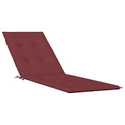 vidaXL Coussin de chaise longue rouge bordeaux mélangé (75+105)x50x3cm