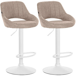 Non Lot de 2 tabourets de bar Milet tissu W