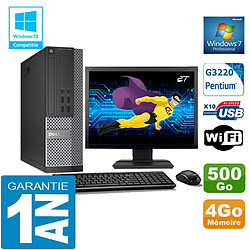 PC DELL 7020 SFF Intel G3220 Ram 4Go Disque 500 Go Wifi W7 Ecran 27" - Occasion