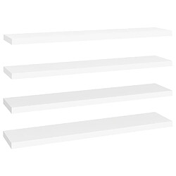 Maison Chic Lot de 4 Étagères murales,Étagère Rangement flottate blanc 120x23,5x3,8 cm MDF -MN37471