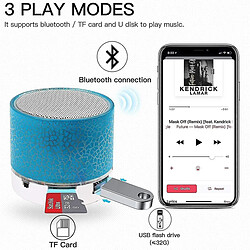 Avis Universal Haut-parleur Bluetooth sans fil portable YH-MinI, haut-parleur stéréo rechargeable avec lumière LED (blanc)