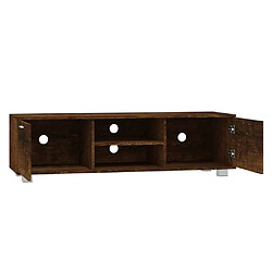 Maison Chic Meuble TV scandinave - Banc TV pour salon Chêne fumé 140x40,5x35 cm Bois d'ingénierie -MN32176 pas cher