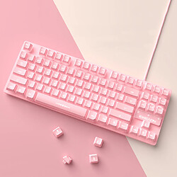 Fille mignon rose muet Office Notebook Clavier 87 touches 2 en 1