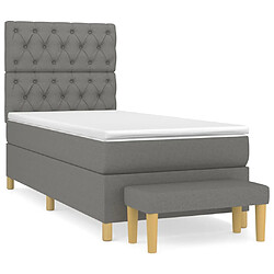 vidaXL Sommier à lattes de lit avec matelas Gris foncé 80x200 cm Tissu