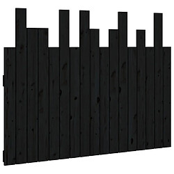 vidaXL Tête de lit murale Noir 108x3x80 cm Bois massif de pin