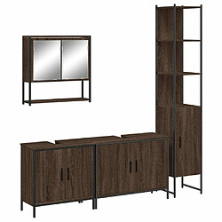 Maison Chic Armoire de Bain | Ensemble de 4 meubles salle de bain Chêne marron -GKD54683