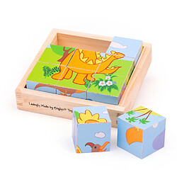 Bigjigs Toys Puzzle cube de dinosaure en bois