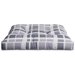 Acheter vidaXL Coussin de palette motif à carreaux gris 70x70x12 cm tissu