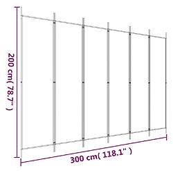 vidaXL Cloison de séparation 6 panneaux Noir 300x200 cm Tissu pas cher