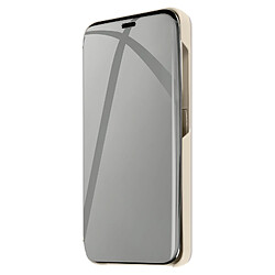 Avizar Étui pour Samsung Galaxy S24 Clapet Effet Miroir Support Stand Gris Clair