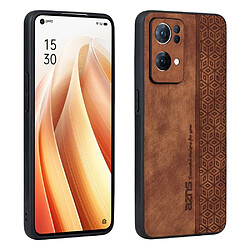 Coque en TPU + PU AZNS anti-chute pour votre Oppo Reno7 Pro 5G - marron