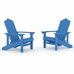 Maison Chic Lot de 2 Chaises de jardin,Fauteuil d'extérieur Adirondack PEHD Bleu aqua -MN32939