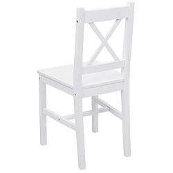 Avis Decoshop26 Lot de 2 chaises de cuisine design rustique en bois de pin blanc 04_0007353