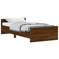 Maison Chic Lit adulte - Lit simple Cadre de lit,Structure du lit Contemporain chêne marron 90x190 cm bois d'ingénierie -MN69167