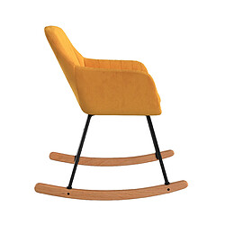 Acheter Rendez Vous Deco Rocking-chair Isola en velours jaune