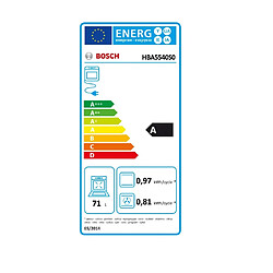 Four intégrable multifonction 71l 60cm ecoclean inox - HBA5540S0 - BOSCH