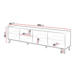 Acheter Bestmobilier Chloe - meuble TV - 200 cm - style contemporain