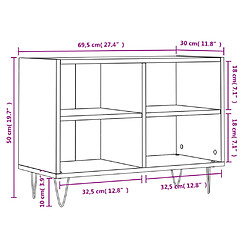 vidaXL Meuble TV chêne sonoma 69,5 x 30 x 50 cm bois d'ingénierie pas cher