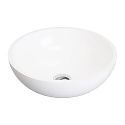 Avis Vente-Unique Vasque de salle de bain ronde en solid surface - 40 cm - Blanc - IMJA