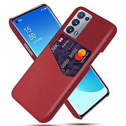 Coque en TPU + PU Hybride bien protégé en tissu de conception de fente pour carte rouge pour votre Oppo Reno6 Pro+