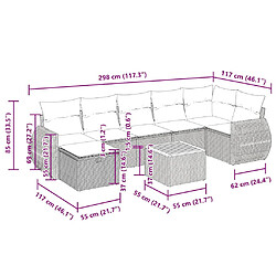 vidaXL Salon de jardin 8 pcs avec coussins noir résine tressée pas cher