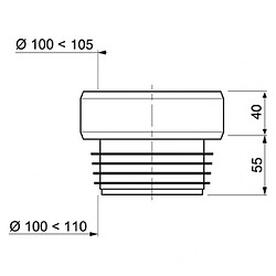 WIRQUIN Sortie de cuvette droite RA372 - OE 110 mm