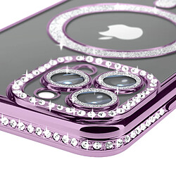 Avis Avizar Coque Diamant pour iPhone 13 Pro Max Protection MagSafe Contour Strass Violet